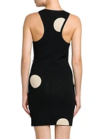 Polka-Dot Knit Minidress