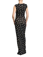 Polka-Dot Jersey Maxi Dress