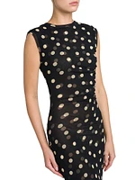 Polka-Dot Jersey Maxi Dress