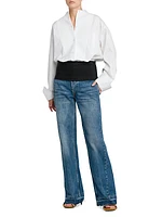 Mid-Vintage Straight-Leg Tuxedo Jeans