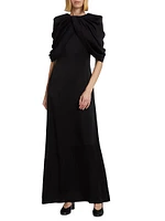 Draped Shoulder Maxi Dress