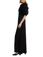 Draped Shoulder Maxi Dress