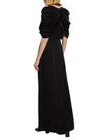 Draped Shoulder Maxi Dress