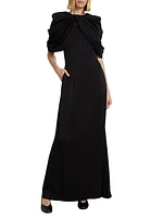 Draped Shoulder Maxi Dress