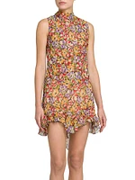 Ruffled Ultra-Floral Minidress