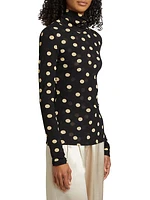 Polka-Dot Mesh Blouse