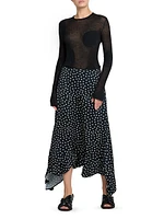 Polka-Dot Wool-Blend Top