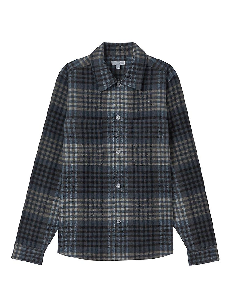 Duranti Plaid Button-Front Overshirt