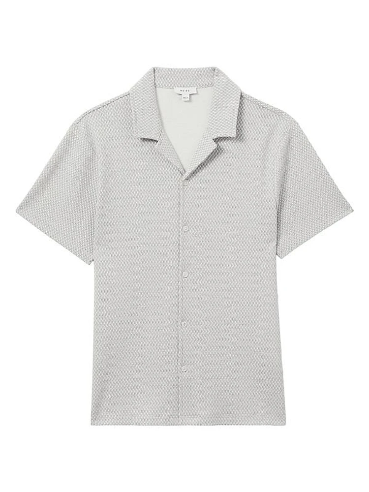 Brewer Geometric Cotton-Blend Short-Sleeve Shirt