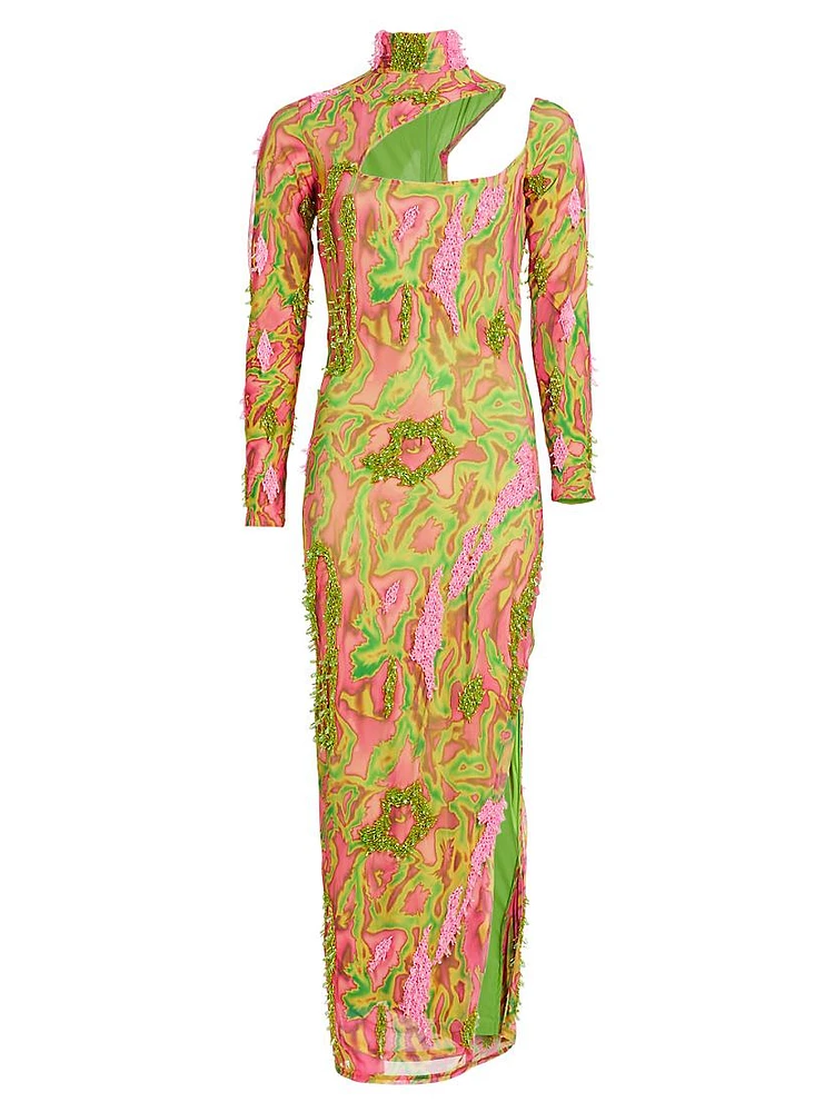 Zusi Evergreen Asymmetric Maxi Dress