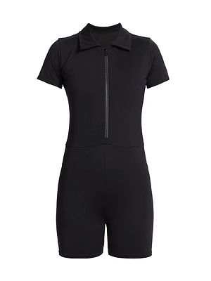 Zip-Front Polo Romper