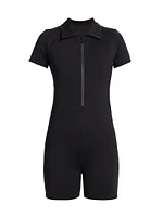 Zip-Front Polo Romper