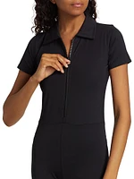 Zip-Front Polo Romper