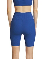 Rib-Knit V-Waist Bike Shorts