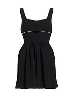 Bijou Imitation Pearl-Trimmed Fit & Flare Minidress