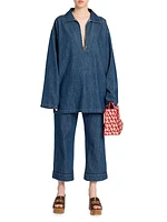 Denim Chambray Kaftan Dress