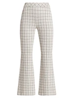 Windowpane Cropped Flared Pants