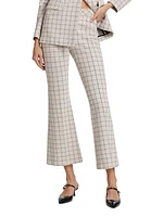 Windowpane Cropped Flared Pants