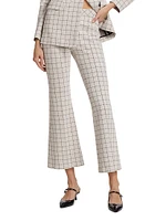 Windowpane Cropped Flared Pants