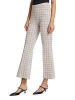 Windowpane Cropped Flared Pants