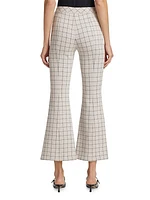 Windowpane Cropped Flared Pants