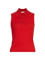 Sleeveless Polo Top