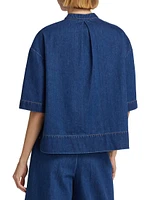 Cropped Oversized Denim Shirt