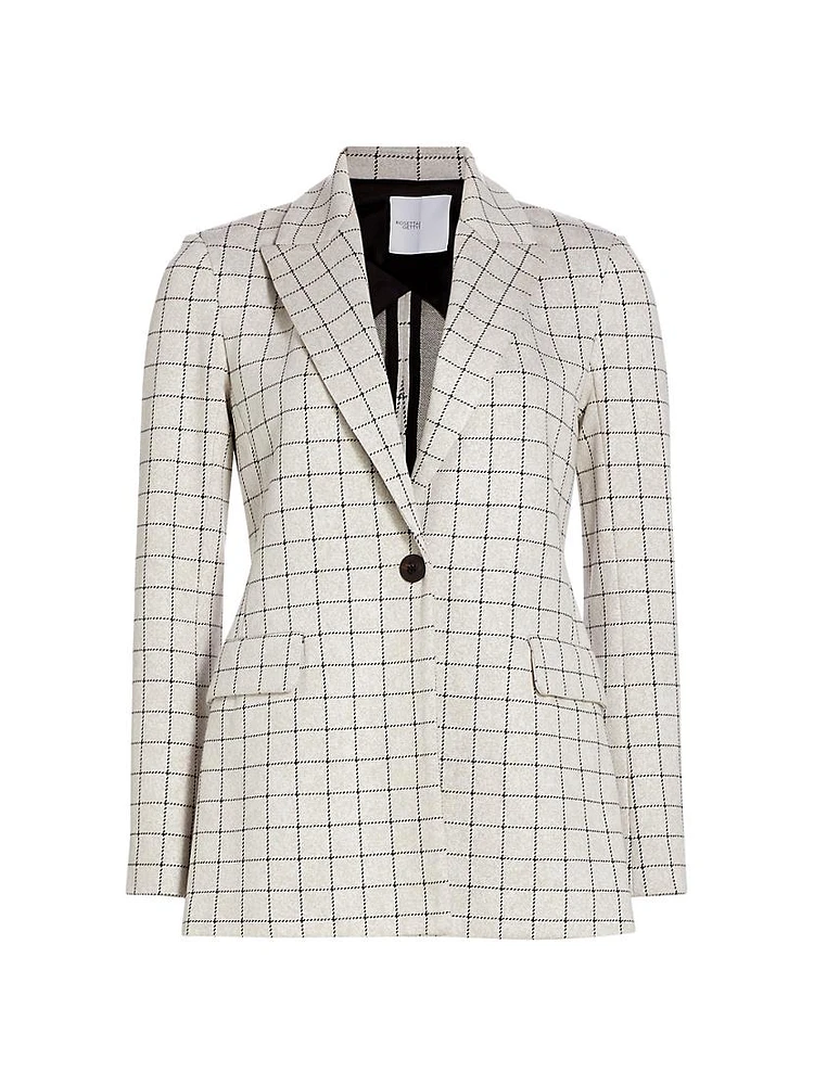 Windowpane Peak Lapel Jacket