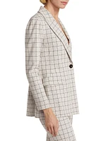 Windowpane Peak Lapel Jacket