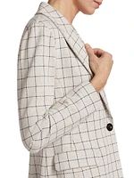 Windowpane Peak Lapel Jacket