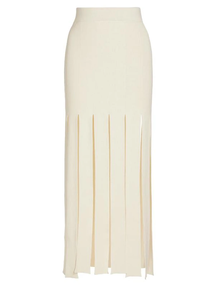 Slash Panel Knit Skirt