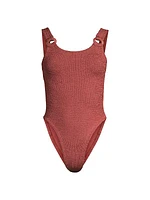 Domino Circle-Insert One-Piece Swimsuit