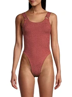 Domino Circle-Insert One-Piece Swimsuit