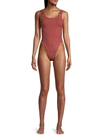 Domino Circle-Insert One-Piece Swimsuit