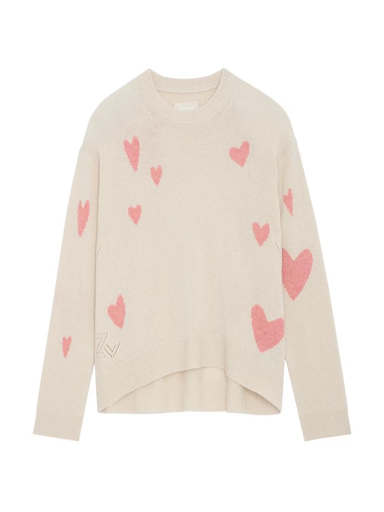 Markus Heart Crewneck Cashmere Sweater