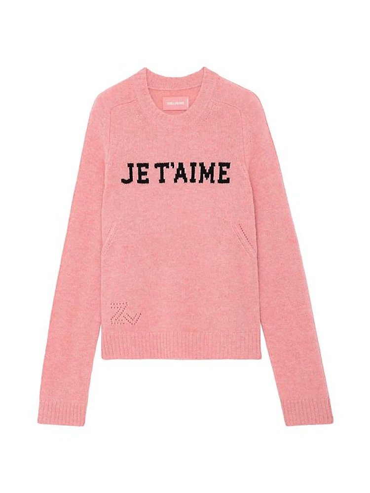 Lili Je T'aime Crewneck Cashmere Sweater