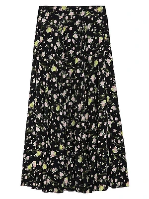 Joyo Soft Crinkle Roses Maxi Skirt