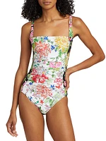 Metalli Mix Ruched One-Piece Swimsuit