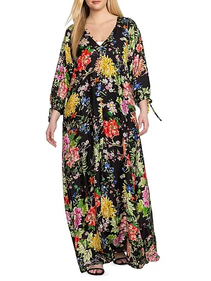 Floral Silk-Blend Maxi Dress