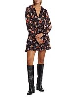 Heirloom Floral Silk Minidress