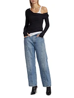 The Fold High-Rise Straight Jeans