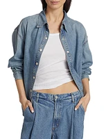 Aidan High-Low Denim Shirt