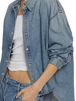 Aidan High-Low Denim Shirt