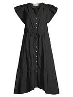 Kristi Tiered Cotton Tie-Waist Dress