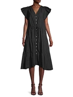 Kristi Tiered Cotton Tie-Waist Dress