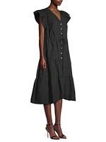 Kristi Tiered Cotton Tie-Waist Dress