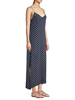 Reva Polka Dot Silk-Blend Midi Slipdress