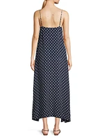 Reva Polka Dot Silk-Blend Midi Slipdress