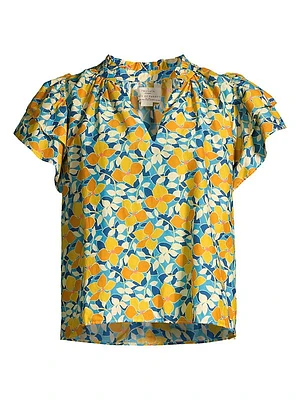 Clover Floral Cotton & Silk Blouse