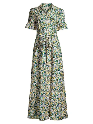 Martine Floral Cotton & Silk Maxi Dress